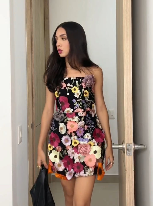 Luxury Mini Dress Floral