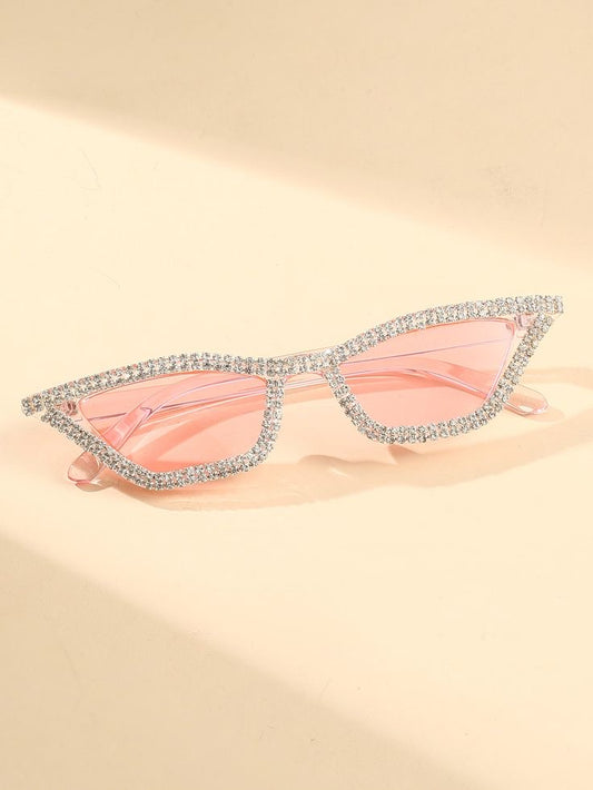 Rhinestone decor retro design fashion glasses