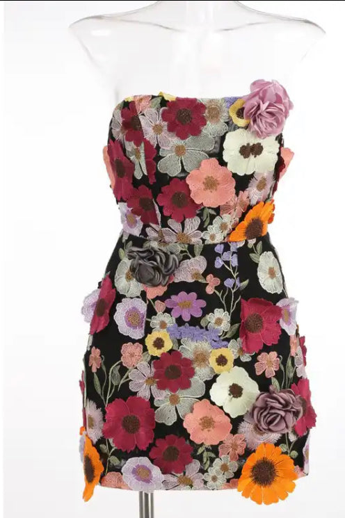 Luxury Mini Dress Floral