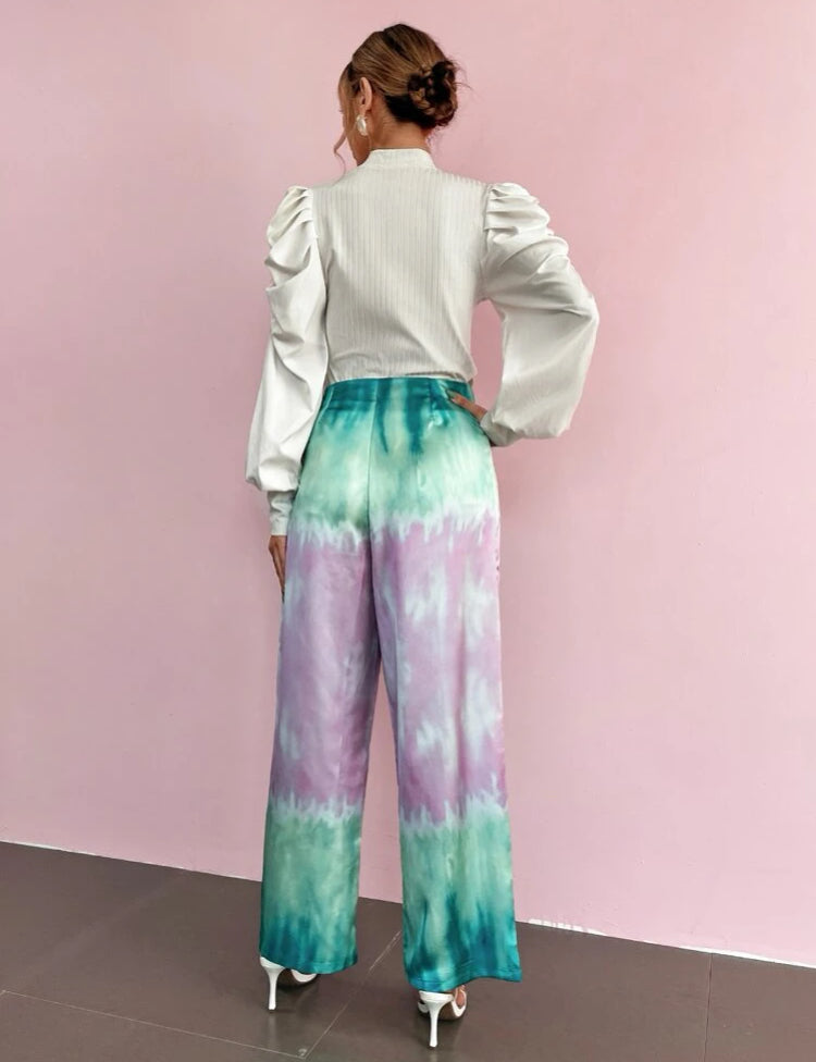 Pantalón pierna ancha Tie-dye