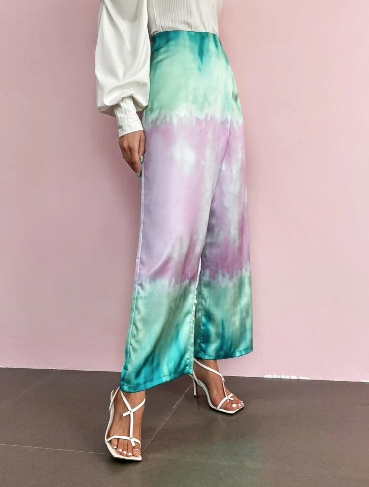 Pantalón pierna ancha Tie-dye