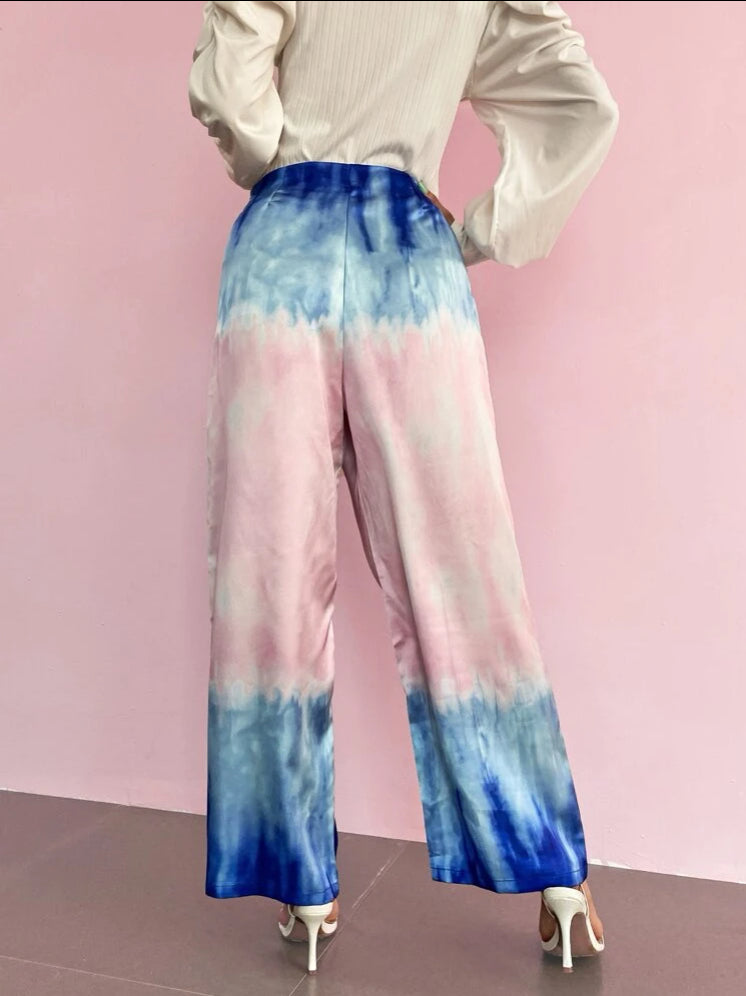 Pantalón pierna ancha Tie-dye